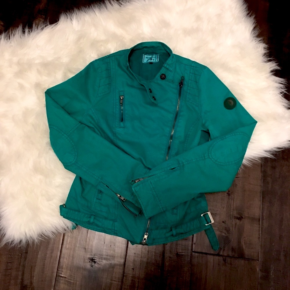 Bright Green Asymmetrical Military Jacket